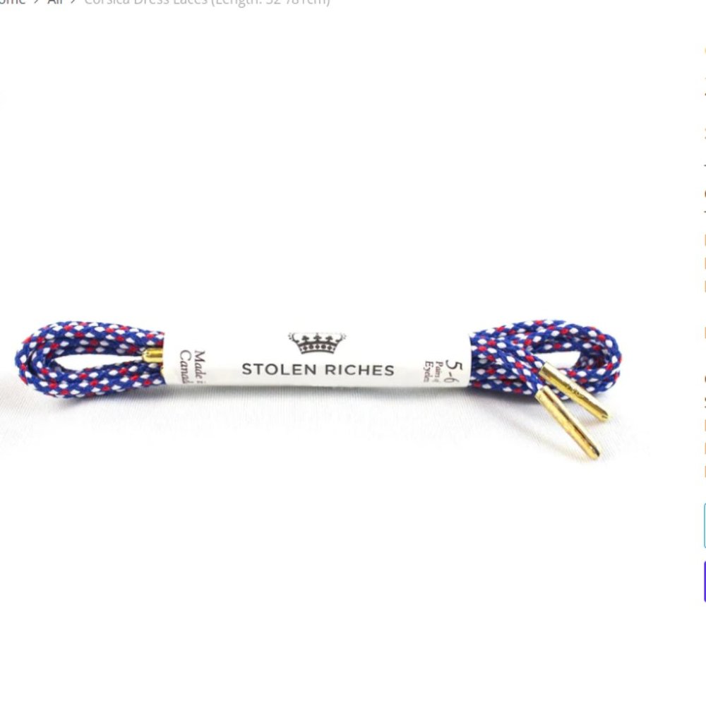 NWT Stolen Riches Corsica Dress Shoe Laces 32"